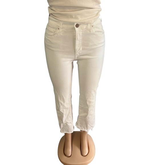 Adriano Goldschmied Farrah Mid-Rise Crop Boot Jeans White - Picture 2 of 10